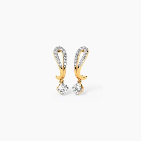 Radiant Pebble Solitaire Hoop Earrings