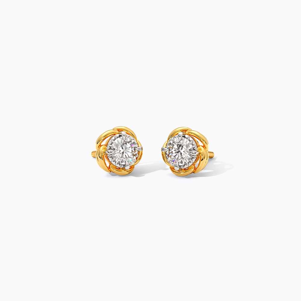 Floral Solitaire Stud Earrings