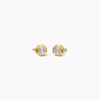 Hexella Solitaire Stud Earrings