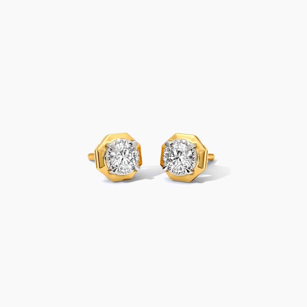 Classic Hexa Solitaire Stud Earrings