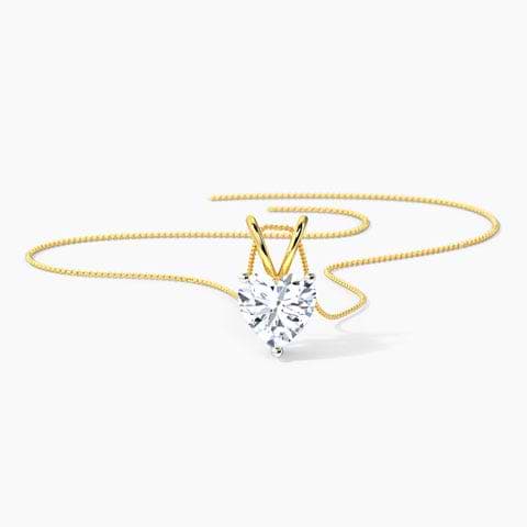V' Loop Heart Solitaire Pendant