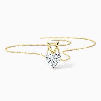 V' Loop Heart Solitaire Pendant