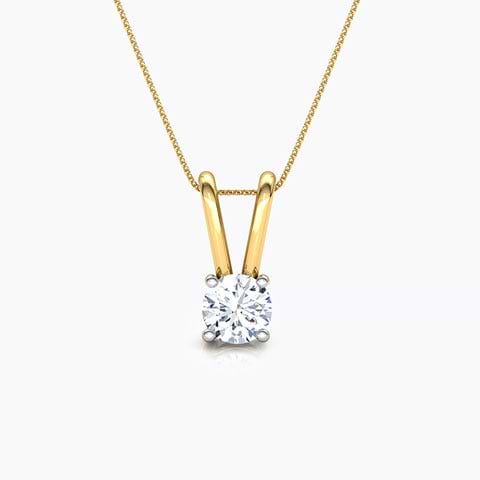 V' Loop Solitaire Pendant For Women