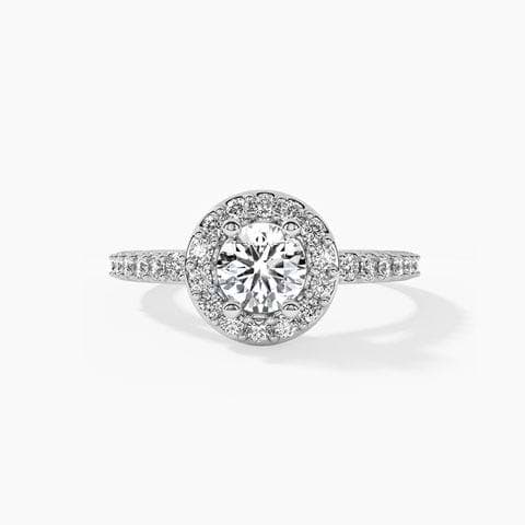 Round Halo Solitaire Ring