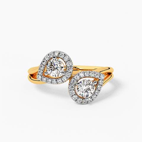 Blissful Tear Solitaire Ring