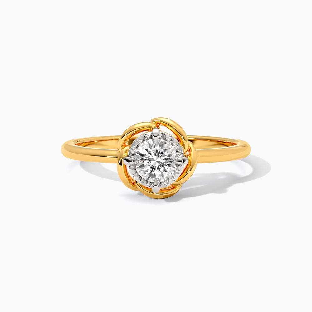 Floral Solitaire Ring