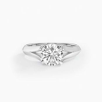 Petite Split Solitaire Ring
