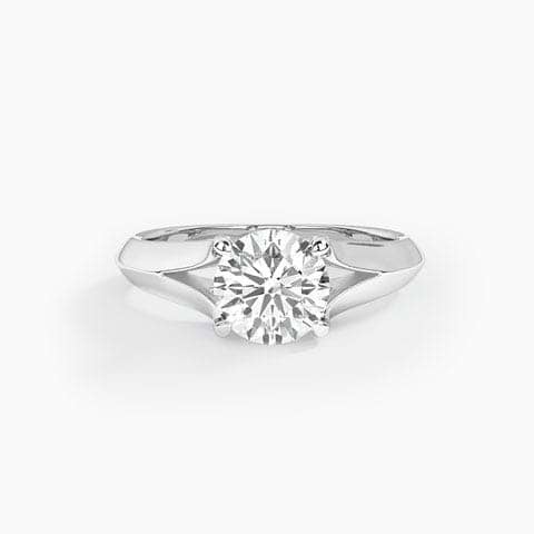 Petite Split Solitaire Ring