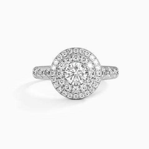 Binary Halo Solitaire Ring