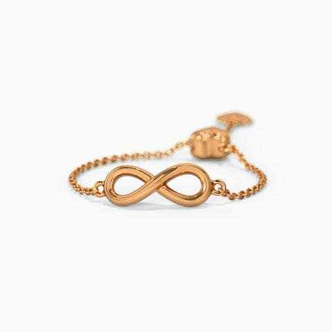 Infinity Heart Gold Flexi Ring