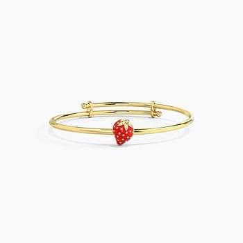 Pink Strawberry Baby Gold Bangle