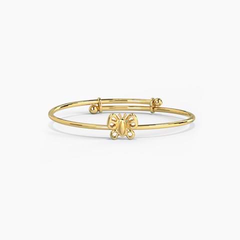 Butterfly Adjustable Baby Gold Bangle