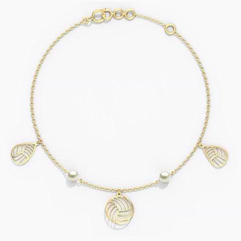 Aisha Cutout Charm Pearl Bracelet
