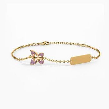 Flutter Personalised Kids' Gold Bracelet