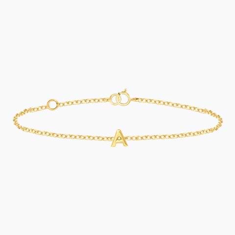 Bold Gold Alphabet A Bracelet
