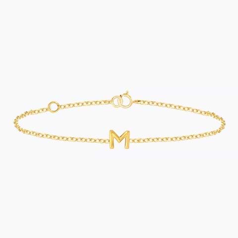 Bold Gold Alphabet M Bracelet