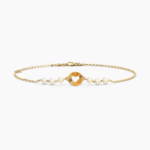 Circle Of Heart Pearl Chain Bracelet