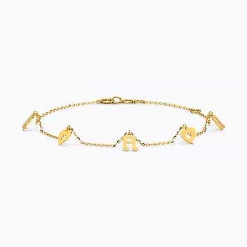 Tunes Of Heart Gold Chain Bracelet