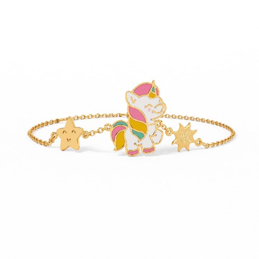 Starry Unicorn Kids Gold Bracelet