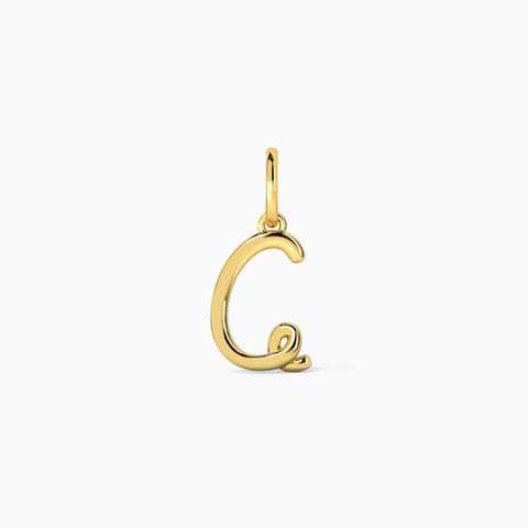 Alphabet C Cursive Gold Charm