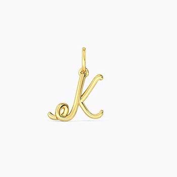 Alphabet K Cursive Gold Charm