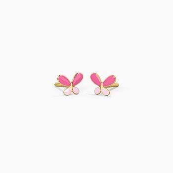 Flutter Butterfly Kids' Gold Earrings