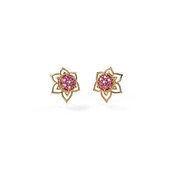 Starry Floral Gemstone Stud Earrings