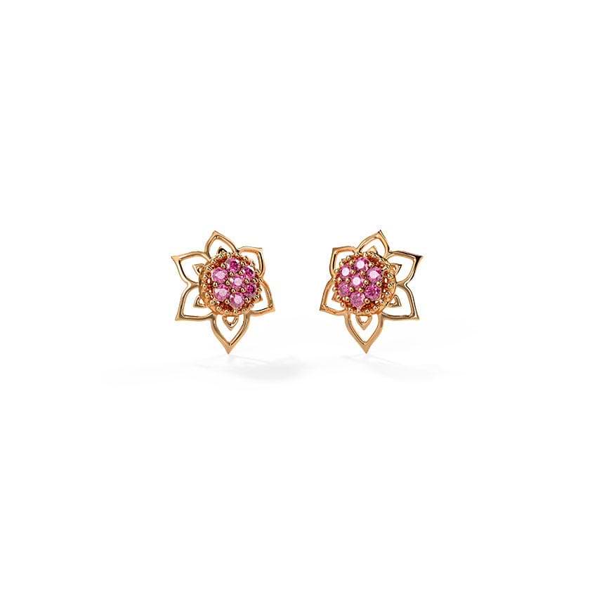 Starry Floral Gemstone Stud Earrings For Women