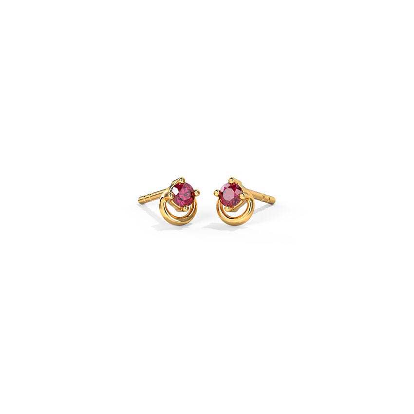 Arshi Cirular Gemstone Stud Earrings