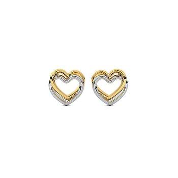 Two tone Heart Earring