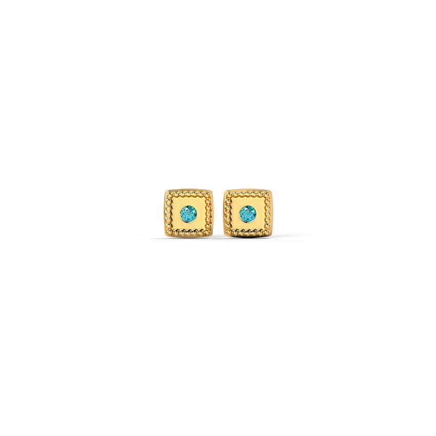 Milgrain Square Earring