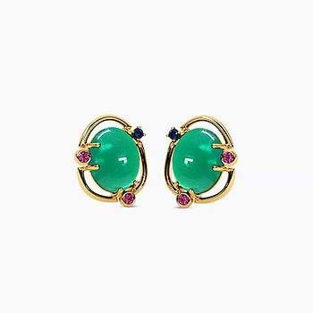 Globules Gemstone Stud Earrings