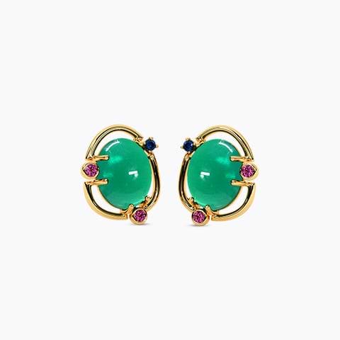 Globules Gemstone Stud Earrings