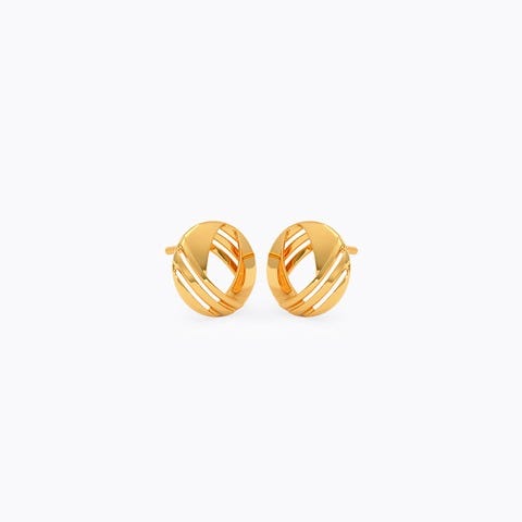 Orbital Twist Gold Stud Earrings
