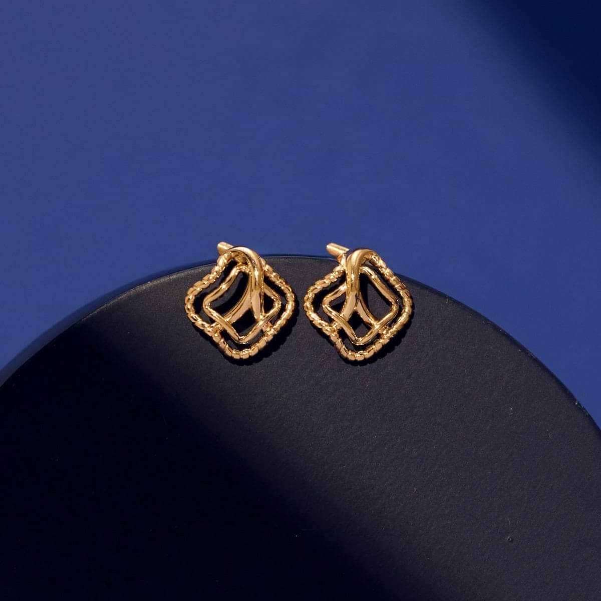 Simple Beam Gold Stud Earrings