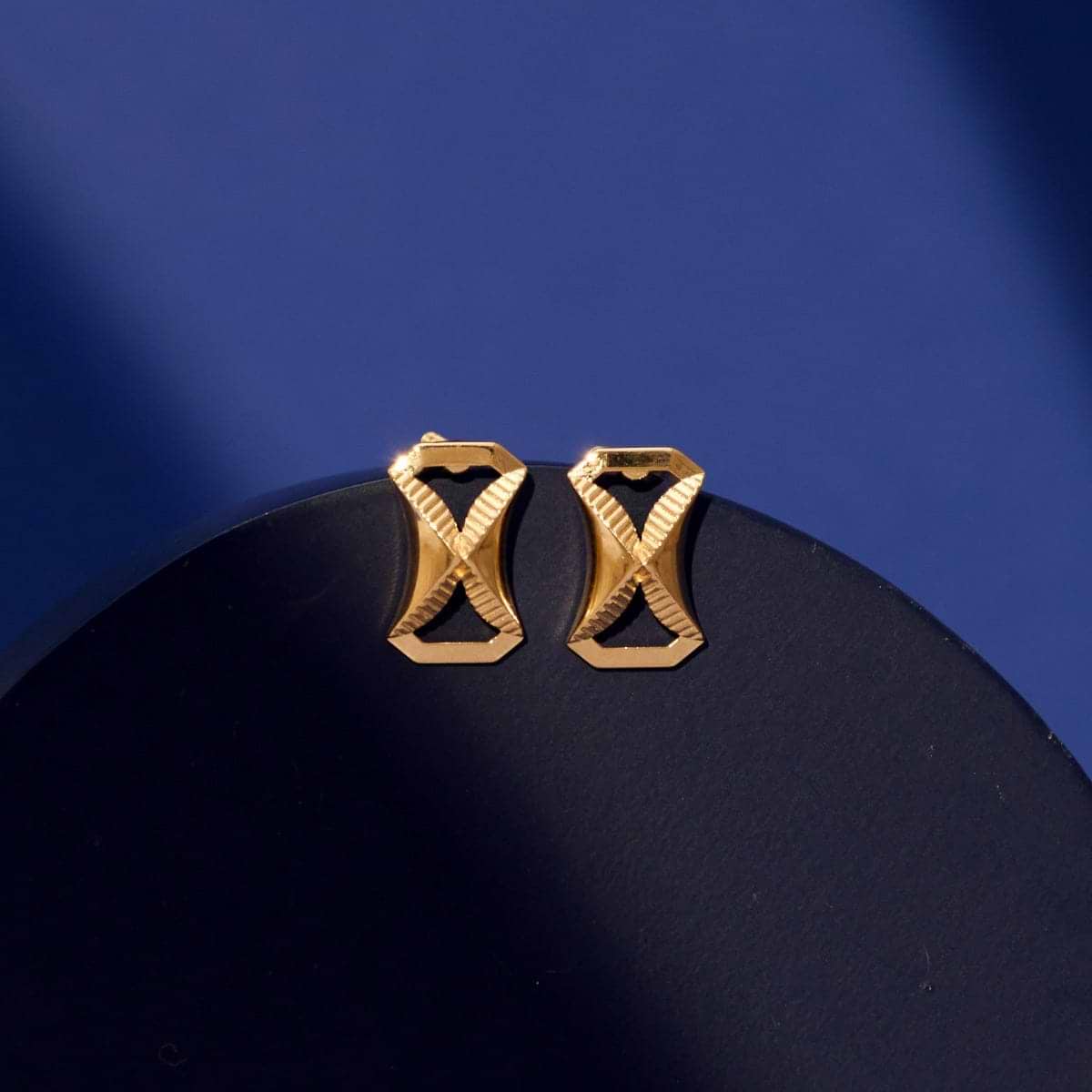 Radiant Square Gold Stud Earrings