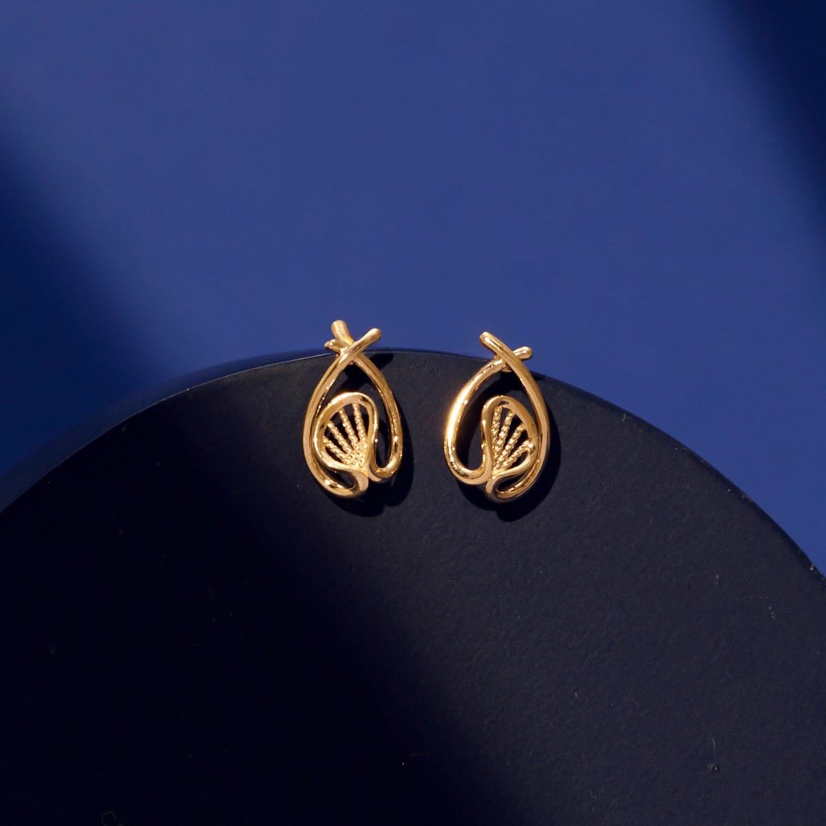 Zouk Gold Stud Earrings