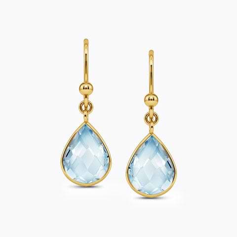 Poire Topaz Gemstone Drop Earrings