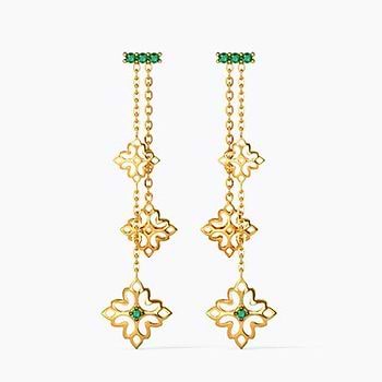 Nitara Cutout Gemstone Drop Earrings