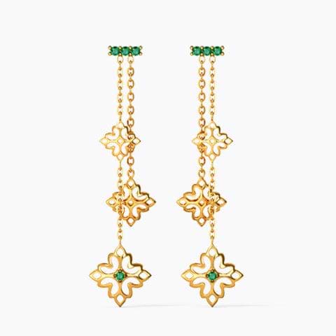 Nitara Cutout Gemstone Drop Earrings
