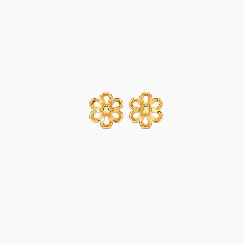 Floret Cutout Kids' Gold Earrings