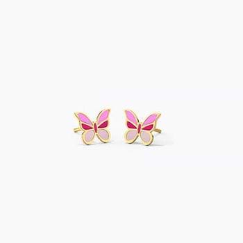 Violet Flutter Kids' Gold Earrings