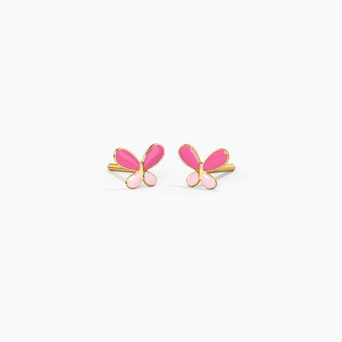 Flutter Butterfly Kids' Gold Earrings 