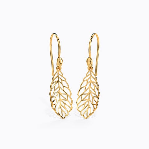 Organic Dynamic Gold Drop Earrings