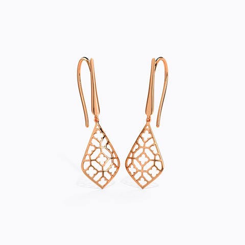 Floret Mesh Gold Drop Earrings
