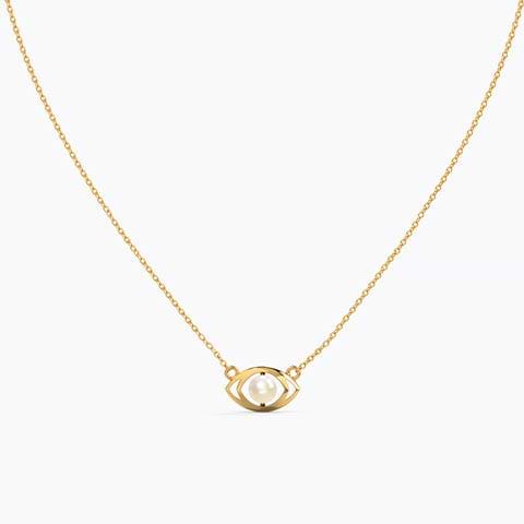 Lattice Evil Eye Pearl Necklace