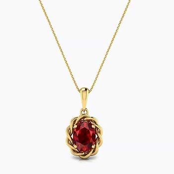 Wavy Garnet Gemstone Pendant