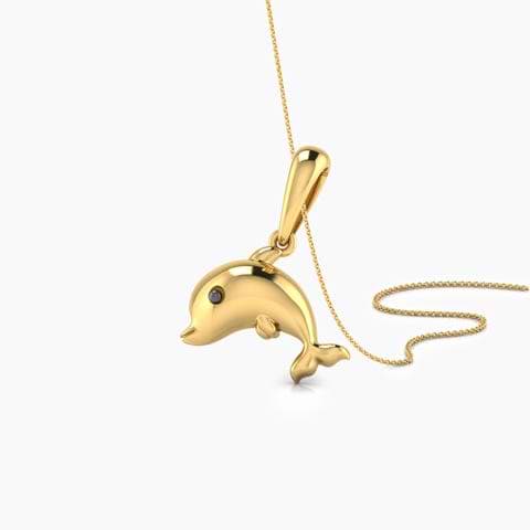 Jumping Dolphin Kids' Gold Pendant
