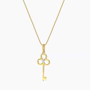 Key Silhouette Gemstone Pendant