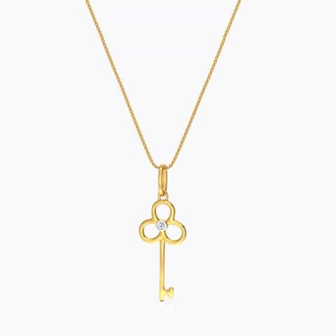Key Silhouette Gemstone Pendant